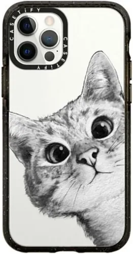 Vista 17 de Funda CASETiFY Impact Case para iPhone 12 / iPhone 12 Pro - Aries Moross - Sticker - Negro Transparente