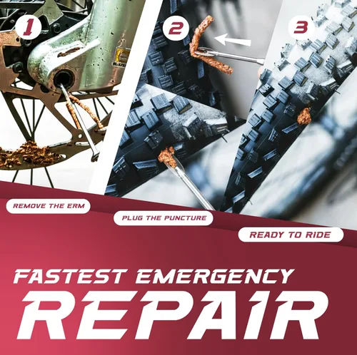 Vista 6 de Kit de Reparación de Neumáticos Sin Cámara MTB de Every Rider's Must - Herramienta de Enchufe de Neumáticos de Bicicleta Se Almacena en el Eje