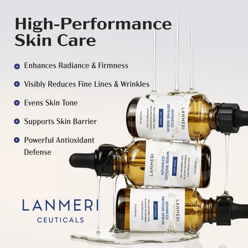 Vista 3 de Lanmeri Ceuticals 15% vitamina C + E + suero ferúlico: fórmula avanzada de defensa antioxidante con 1% de vitamina E y 0.5% ácido ferúlico, suero