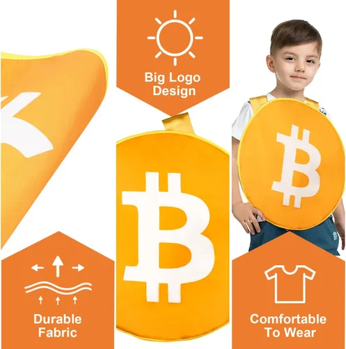 Vista 8 de TOY Life Funny Halloween Costumes Men Teen Boys Bitcoin Cosplay Outfits for Kids Adults Halloween Party Dress Up