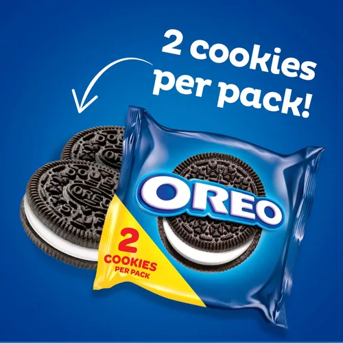Vista 2 de OREO - Galletas sándwich de chocolate, 60 paquetes de aperitivos (2 galletas por paquete)