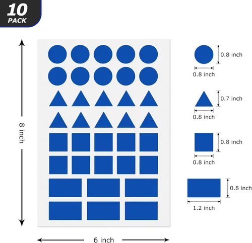 Vista 2 de Pegatinas de formas azules etiqueta de círculo rectangular
