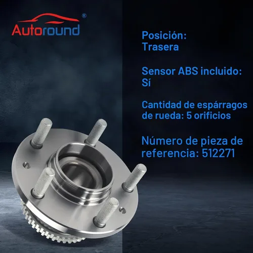 Vista 3 de Autoround 512271 FWD Conjunto de cubo de rueda trasera para Ford Fusion