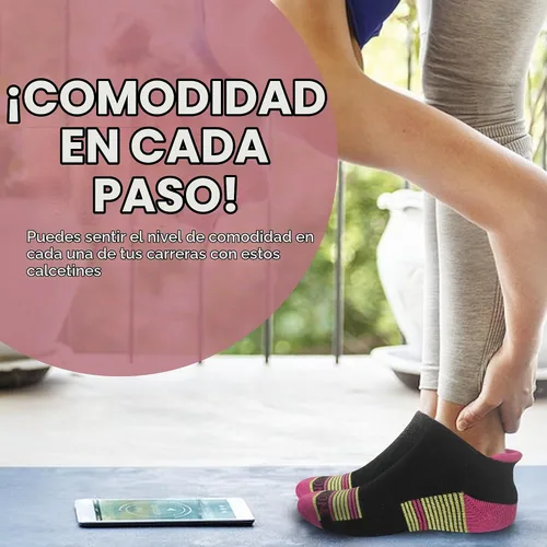 Vista 5 de Compression Ankle Socks for Men & Women – Stretch Fit, Cushioned Support & Breathable Comfort, Size 7-10 Negro (surtido) - Paquete de 6