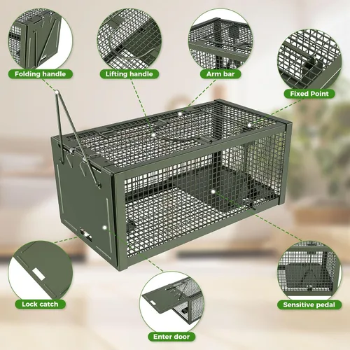 Vista 4 de 2 PCS Trampas Humanas para Ratones y Ratas, Trampas para Ratones, Ardillas Listadas y Ardillas, y Otras Jaulas para Animales Vivos de Captura