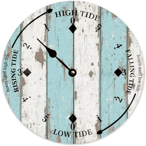Vista 25 de Tide Clock for Wall Myrtle Beach Time Coastal Clocks Beach Navy-3