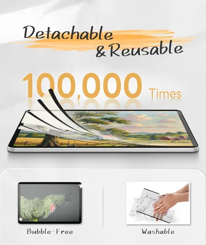 Vista 4 de EIP Protector de pantalla desmontable Paperfeel para Lenovo Chromebook Duet Gen 9 2025 (10.95 pulgadas), Nano Tech reutilizable, fácil de instalar