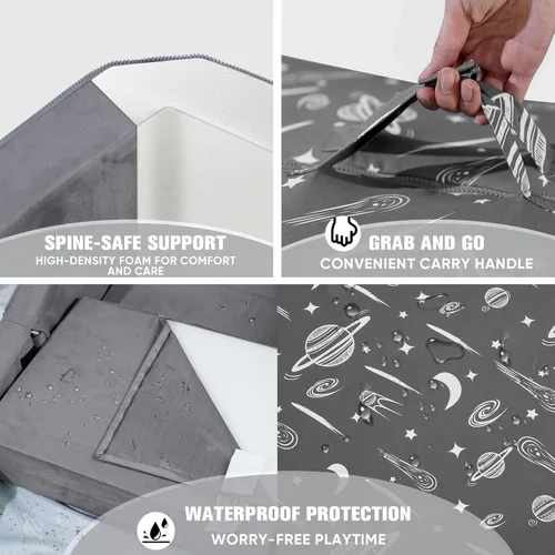 Vista 4 de JOYWOO Cama de suelo para niños pequeños, cama de viaje para niños de 3 a 6 años, camas plegables portátiles para niños pequeños, para el hogar