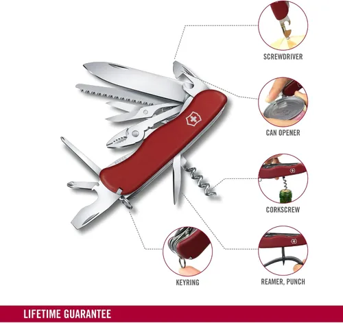 Vista 3 de Victorinox Hércules, cuchillo suizo rojo del ejército