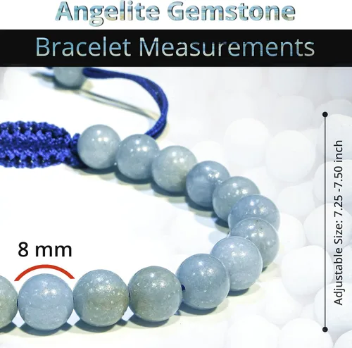 Vista 289 de Adjustable Crystal Bracelet – Gemstone Bead Bracelet with Adjustable Macrame String – Chic Gemstone Bracelet for Men and Women – 8mm Round Healing
