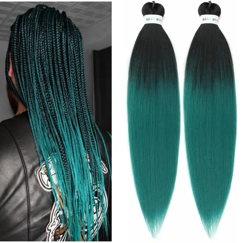 Vista 17 de Cabello trenzado para niños preestirado de 16 pulgadas, color negro para niños, trenzas sin nudos