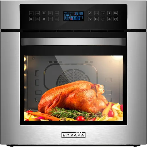 Vista 8 de Empava 24" 2.3 cu ft Single Electric Convection Touch Oven, Stainless Steel
