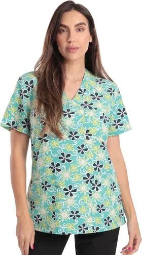 Vista 50 de Just Love - Tops de trabajo festivos para mujer Aqua - Luna y estrellas