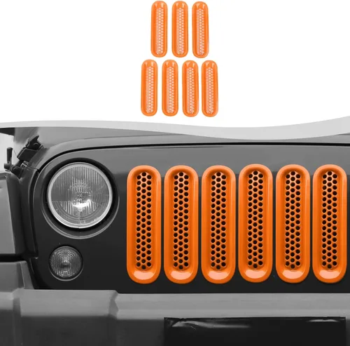 Vista 11 de Rejilla de malla con clip para Jeep Wrangler JK JKU 2007-2018 (negro mate)