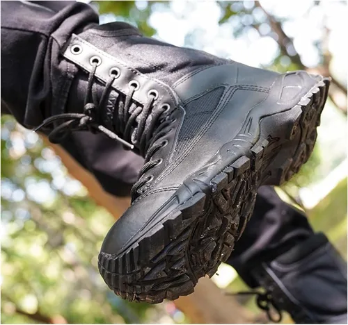 Vista 4 de Zivopah Botas tácticas para hombre, botas de combate ligeras, botas de trabajo duraderas, botas de desierto