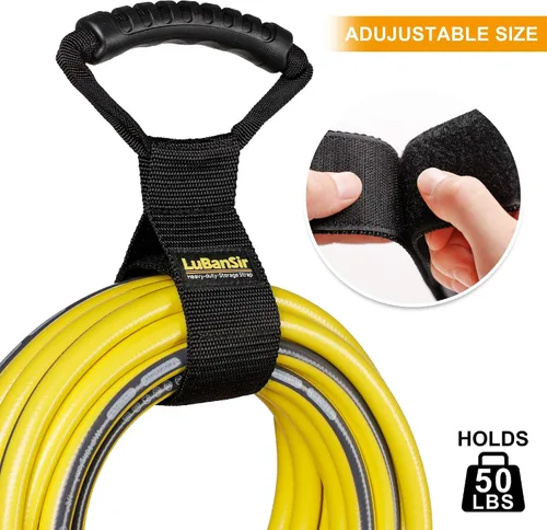Vista 3 de LuBanSir Paquete de 2 correas de almacenamiento de cable de extensión de 28 pulgadas con asa de transporte Correas de gancho y bucle resistentes