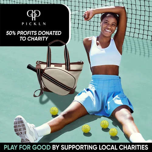 Vista 7 de Pickln Bolso de lujo para mujer, de piel vegana, de lujo, para pickleball