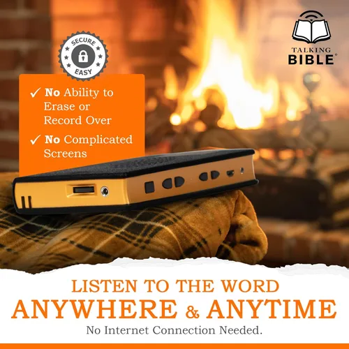 Vista 3 de Reproductor electrónico de audio de la Santa Biblia en inglés para personas mayores, niños y ciegos, alimentado por energía solar y recargable por