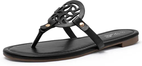 Vista 10 de katliu Sandalias Planas para Mujer, Sandalias de Tiras Cómodas, Sandalias de Vestir con Correa de Vestir
