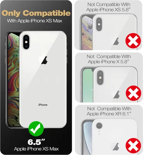 Vista 2 de Dexnor Funda para iPhone Xs Max, [Protector de pantalla y soporte integrados] Protección de grado militar resistente a prueba de golpes para iPhone
