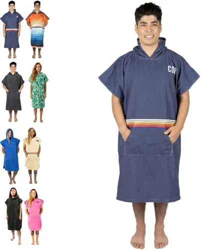 Vista 12 de COR Surf - Poncho de toalla de cambio con capucha y bolsillo delantero Toalla gruesa de microfibra de secado rápido Fits Teens & Petite Adults