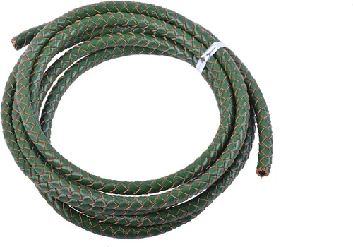 Vista 29 de 2 yardas 8.0mm Cordón redondo de cuero trenzado auténtico marrón antiguo para corbata de bolo