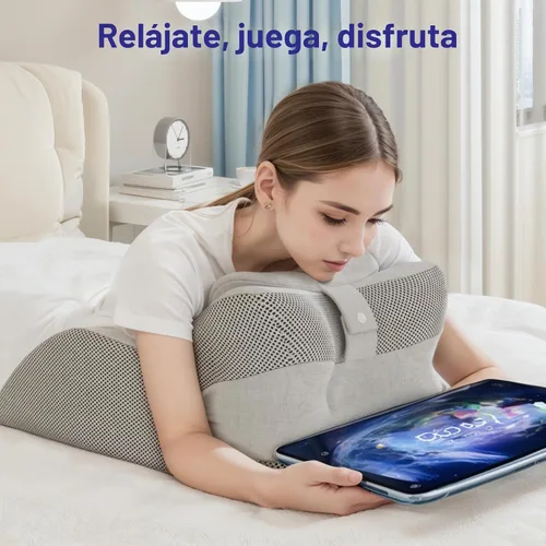 Vista 8 de Almohada de lectura de cuña de espuma viscoelástica para cama, almohada ergonómica para adultos con reposacabezas ajustable, almohada de cama