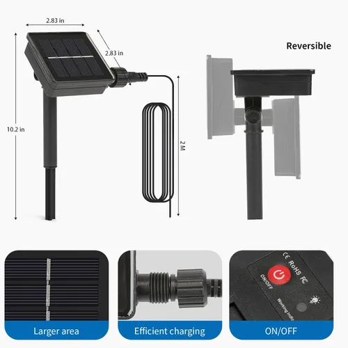 Vista 3 de MLKNK Piezas de repuesto para luz solar - Partes superiores de repuesto para luz solar para tapa de linterna de panel LED, luces de panel