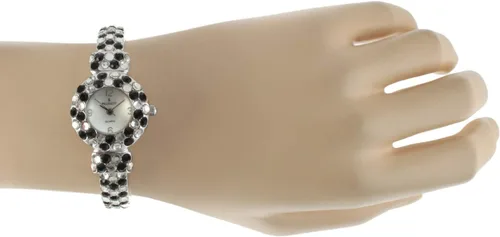 Vista 4 de Peugeot PP - Reloj de pulsera con brazalete de cristal brillante para mujer
