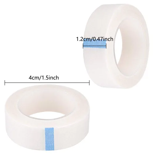 Vista 3 de TUPARKA 8 rollos de cinta de pestañas blanca, cintas adhesivas para pestañas, cinta de pestañas para suministro de extensiones de pestañas, 9M cada