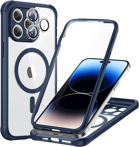 Vista 8 de ESR Funda para iPhone 14, compatible con MagSafe, funda de cuerpo completo a prueba de caídas de grado militar con protector de pantalla de vidrio