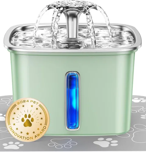 Vista 11 de Veken Ganador del Premio a la Innovación Fuente de Agua para Gatos de Acero Inoxidable, 95oz/2.8L Dispensador Automático de Agua para Mascotas