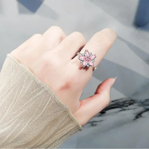 Vista 3 de Anillo de plata 925, anillos de plata ajustables para mujer, anillos de pulgar abiertos, anillos de circonio, anillos ajustables, anillos abiertos