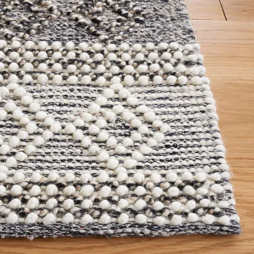 Vista 5 de SAFAVIEH Natura Collection - Alfombra de pasillo, 2 pies 3 pulgadas x 9 pies, marfil y negro, hecha a mano de lana rústica marroquí bohemia, ideal