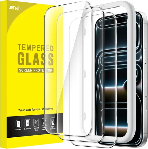 Vista 12 de JETech - Protector de pantalla para iPhone 15 de 6.1 pulgadas, película de vidrio templado con herramienta de fácil instalación, compatible