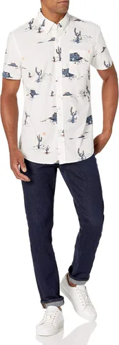 Vista 5 de Goodthreads Mens Standard-Fit Short-Sleeve Printed Poplin Shirt