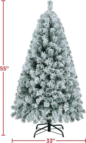 Vista 3 de Yaheetech Árbol de Navidad preiluminado de 4.5 pies, árbol de Navidad