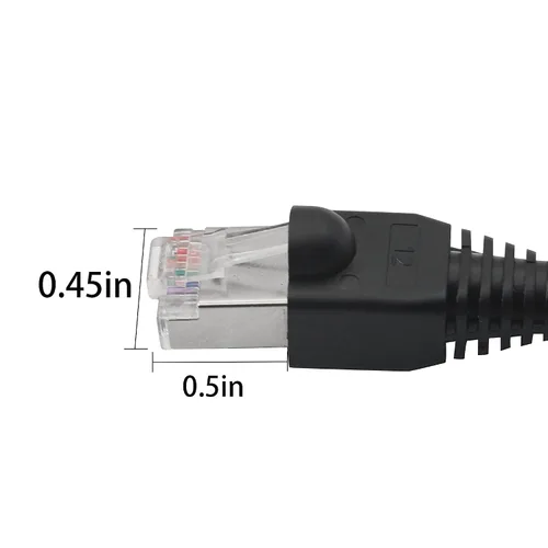 Vista 6 de QIANRENON Cable RJ50 10P10C Cat 5E macho a macho modular de cristal con conectores de blindaje para escanear pistolas de código, equipos