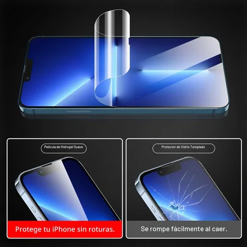Vista 2 de Paquete de 2 protectores de pantalla de película de hidrogel JDHDL para iPhone 14 Pro Max/iPhone 14 Plus/iPhone 13 Pro Max (6.7 pulgadas), protector