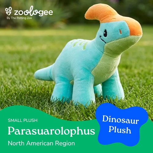 Vista 5 de The Petting Zoo Parasaurolophus - Peluche de dinosaurio de peluche, dinosaurio bebé, 12 pulgadas