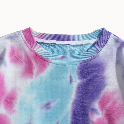 Vista 3 de Sudadera holgada de manga larga para mujer, con teñido anudado, de gran tamaño, para mujer
