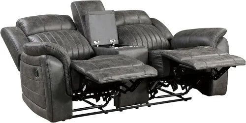 Vista 6 de Lexicon Juego de 2 piezas para sala de estar reclinable, asientos de cine en casa, sofás tapizados de microfibra pulida manual, sofá de caravana