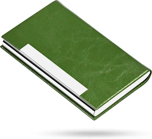 Vista 20 de Padike - Tarjetero profesional de cuero PU y acero inoxidable multitarjeta para hombres y mujeres. Estuche para tarjetas de crédito, carné de Negro