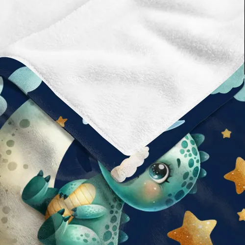Vista 56 de Manta de regalo personalizada de dinosaurio con nombre para niñas, niños, recién nacidos, dinosaurio, manta personalizada para envolver al bebé