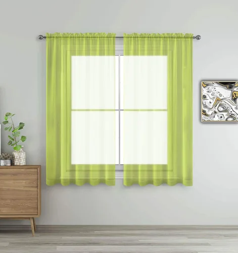 Vista 21 de WPM - Cortinas traslúcidas de color beige de 60 pulgadas de ancho x 95 pulgadas de largo, 2 paneles tratamiento de ventana para sala de estar