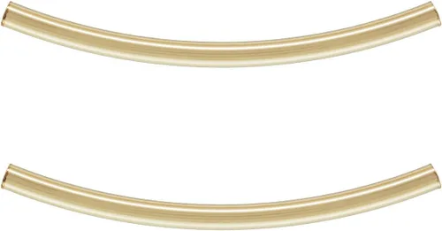 Vista 12 de Adabele SS269 - 10 cuentas sueltas de plata esterlina chapada en oro amarillo real, hipoalergénicas, curvas, de 0.591 in x 0.059 in