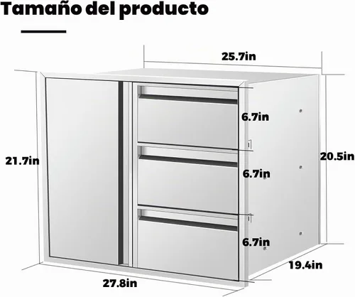 Vista 2 de Karpevta Combo de cajones de cocina para exteriores 27.8 x 21.7 x 19.4