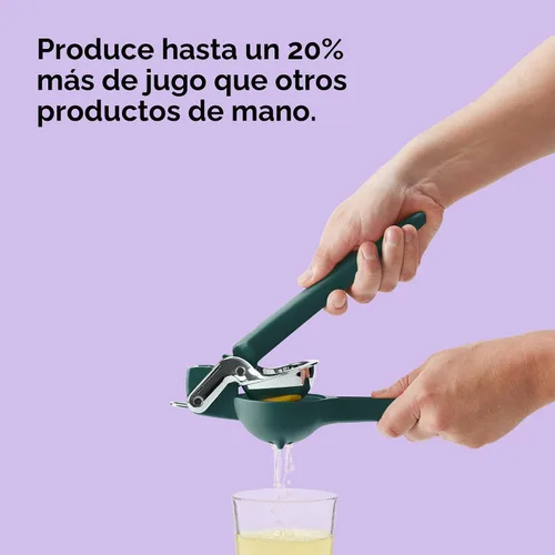 Vista 3 de Chef'n FreshForce - Exprimidor de cítricos de limón, prensa manual con potencia de doble engranaje para una máxima extracción de jugo, duradero