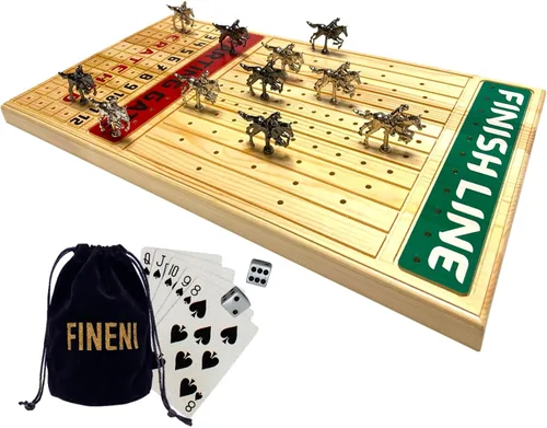 Vista 13 de Juego de carreras de caballos para adultos, juego de mesa de carreras de caballos con 11 lujosos caballos de metal (oro, plata, negro, oro rosa)
