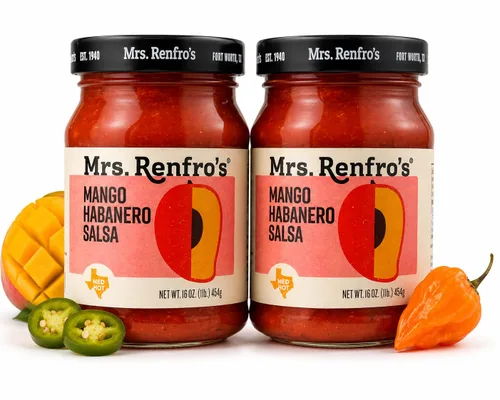 Vista 9 de Mrs. Renfro's Salsa de piña, tarros de 16 onzas (paquete de 4) – Salsa gourmet dulce y picante sin gluten con piña, tomates y pimientos – Salsa